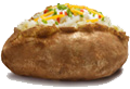 How should a baked potato be opened?
